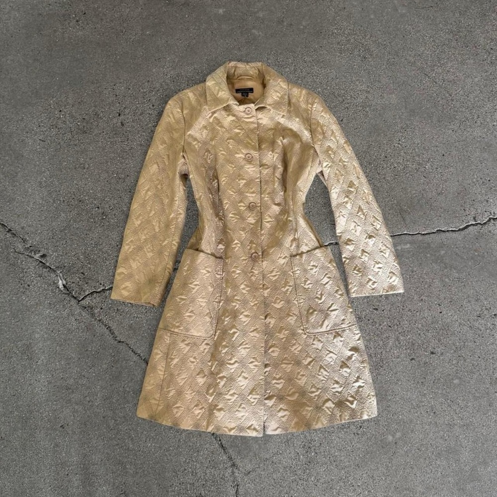 Elegant Taupe Embroidered Coat